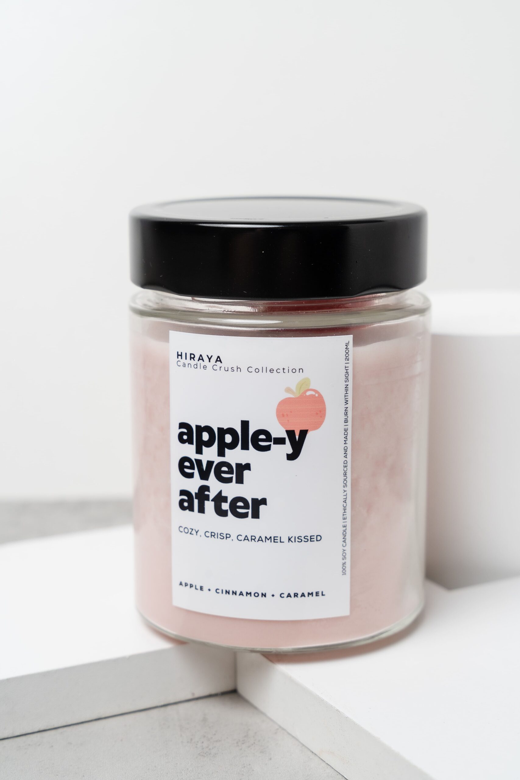 Close‑up showing wax texture and caramel‑inspired label details.