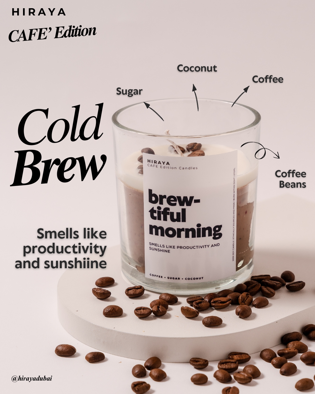 Info of Brew‑tiful Morning candle with coffee props for a bright, productive vibe
