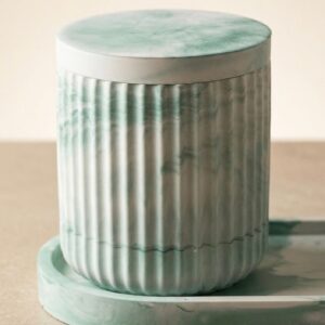 Ridged Candle Jar with Cover