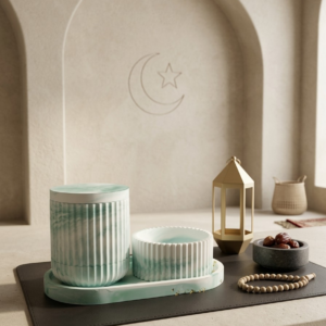 {Set} Small Candle Jar + Medium Jar With Cover + Oval Dish