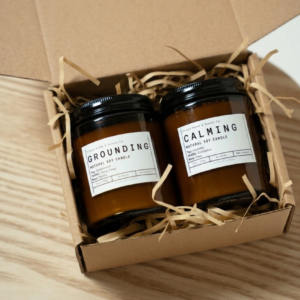 Grounding and Calming candle in kraft box gift set