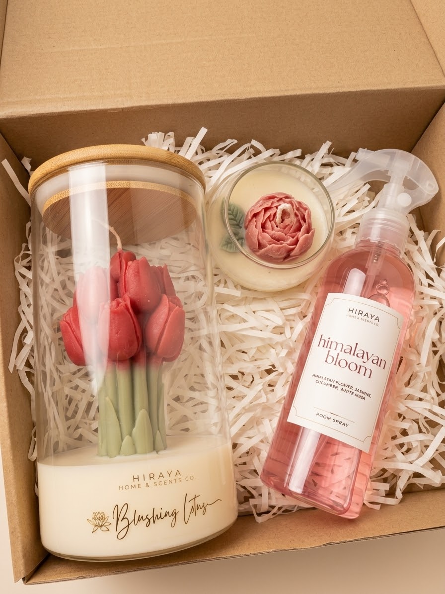 Red themed The Bloom & Glow Luxe Set