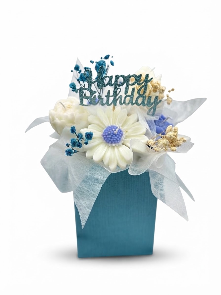 Medium Candle Bouquet blue color